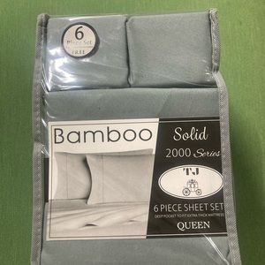 Gray Queen Sz Bamboo Sheet Set Deep Pocket